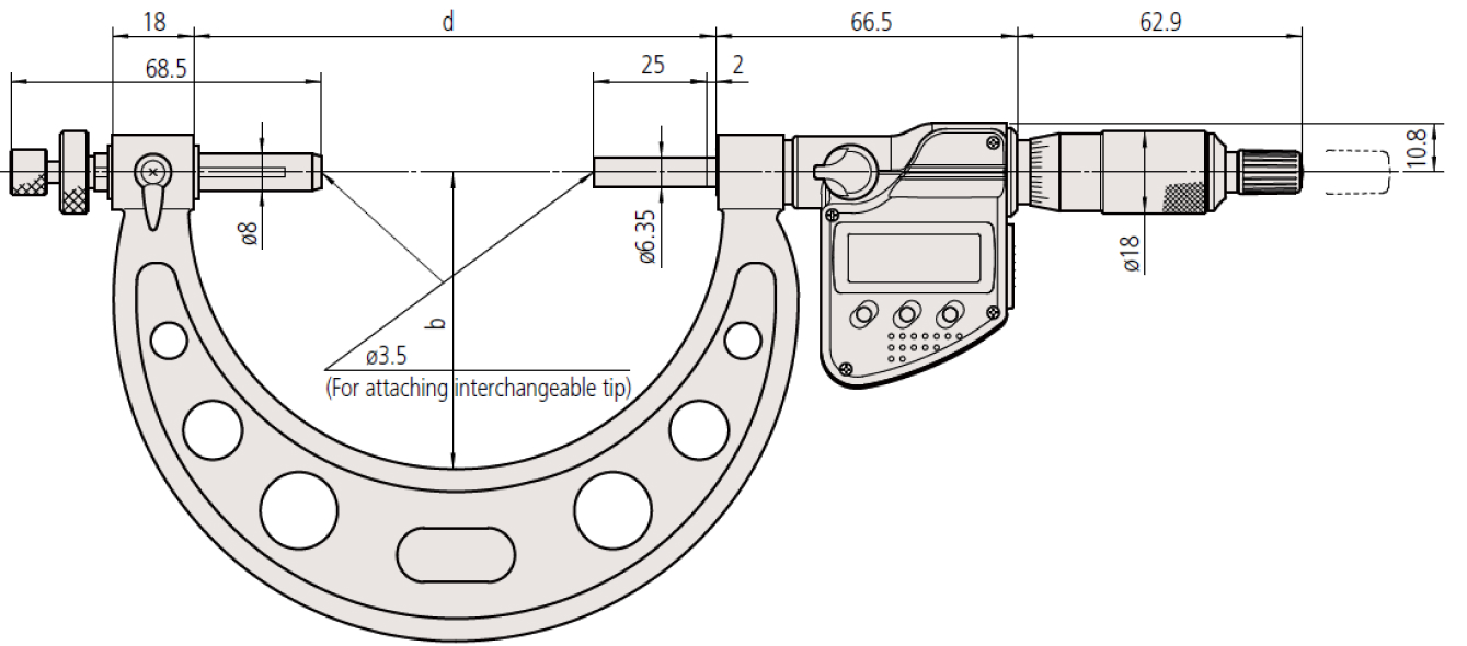 Panme đo ngoài đồng hồ Mitutoyo 107