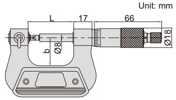 Panme cơ khí đo đường kính chân ren Insize 3281-S100 3 Panme cơ khí đo đường kính chân ren Insize 3281