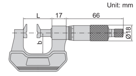Thước panme cơ khí đầu đo dạng mỏ Insize 3283