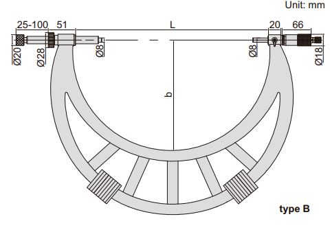 Thước panme gắn đồng hồ so Insize 3296-600A 3 Panme mặt chỉ thị kim Insize 3296