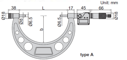 Panme đo ngoài với hai đầu co thể hoán đổi Insize 3206