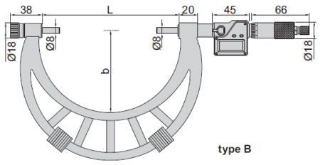 Panme đo ngoài với hai đầu co thể hoán đổi Insize 3206