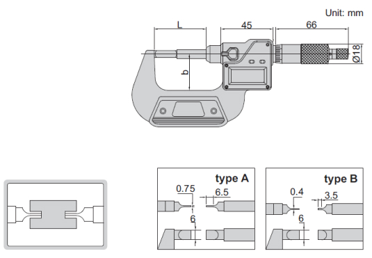 Panme điện tử đo đường kính rãnh Insize 3532-150A 3 Panme điện tử đo đường kính rãnh Insize 3532