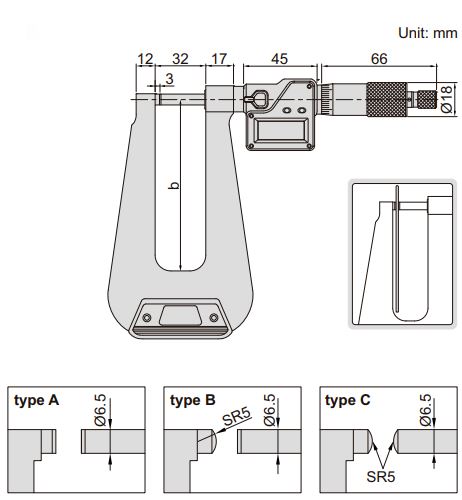 Panme điện tử kim loại Insize 3539