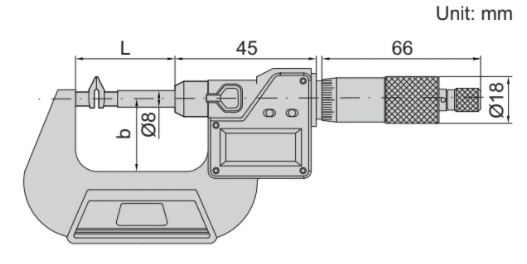 Thước panme điện tử đầu đo dạng mỏ Insize 3583