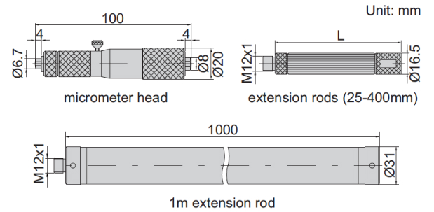 Panme đo trong điện tử dạng ống Insize 3635