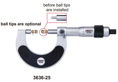 Panme đo vòng ngoài bánh răng Insize 3636