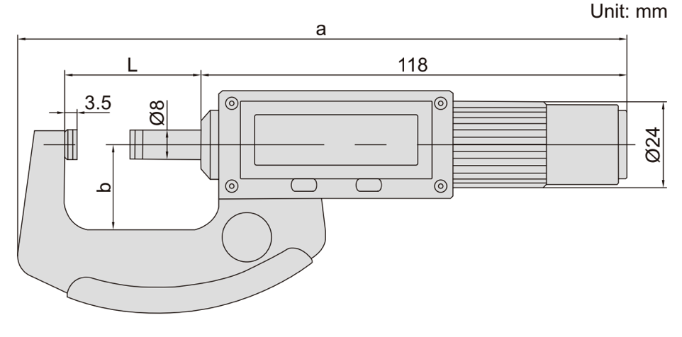 Panme điện tử với trục không quay Insize 3661