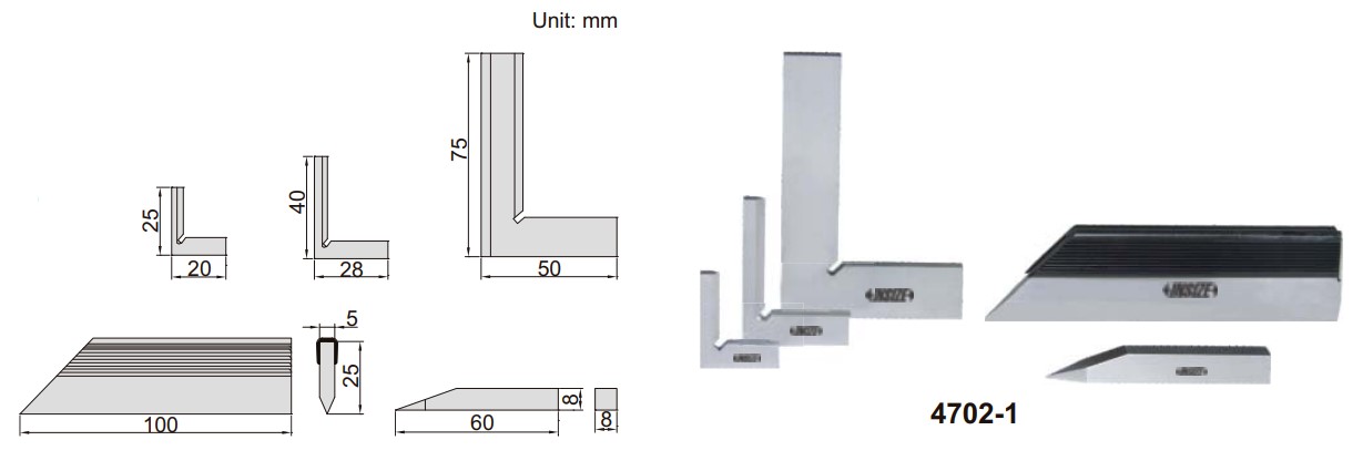 Bộ thước đo góc vuông Insize 4702