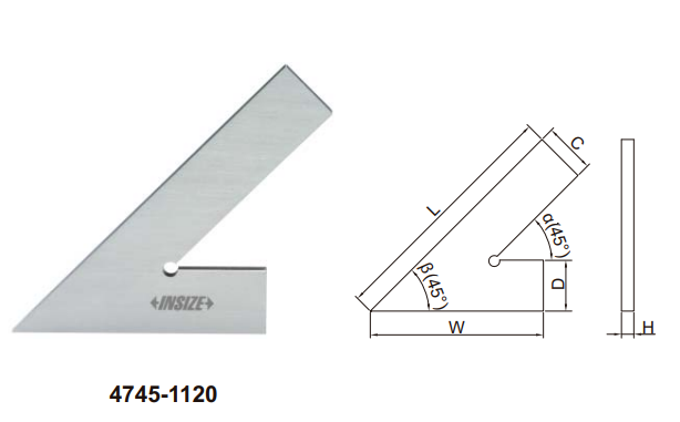 Thước đo góc 45° Insize 4745-1150 2 Thước đo góc 45° Insize 4745