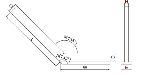 Thước đo góc 135° với đế rộng Insize 4754-3250 2 Thước đo góc 135° với đế rộng Insize 4754