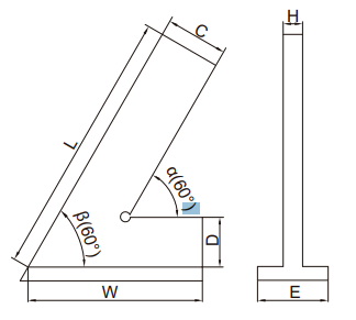 Thước đo góc 60° với đế rộng Insize 4762