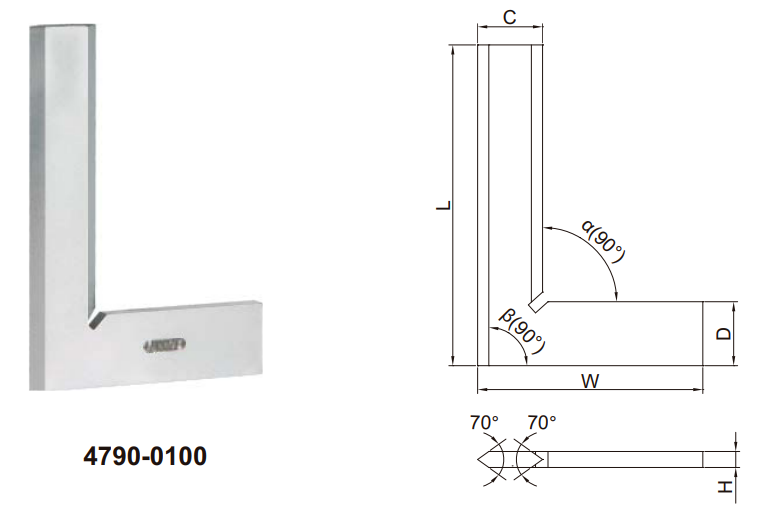 Thước đo góc vuông vát cạnh Insize 4790-0300 2 Thước đo góc vuông vát cạnh Insize 4790