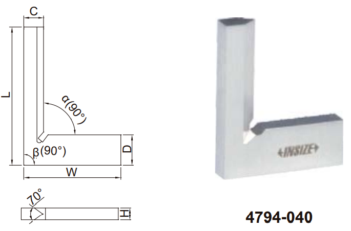 Thước đo góc vuông Insize 4794