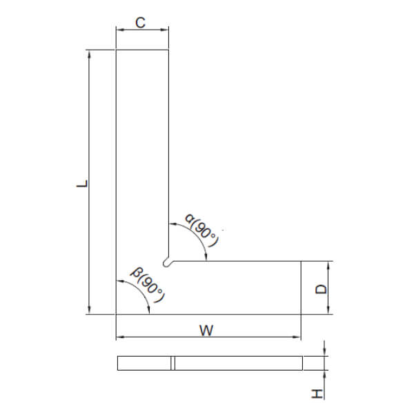 Thước đo góc vuông Insize 4796-100 (loại phổ thông) 4 Thước đo góc vuông Insize 4796 (loại phổ thông)