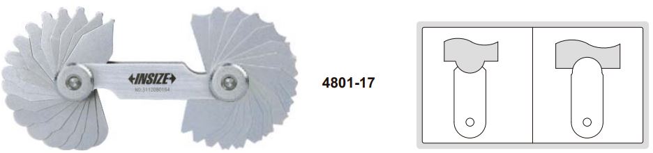 Dưỡng đo góc (radius) Insize 4801-17 3 Dưỡng đo góc (radius) Insize 4801