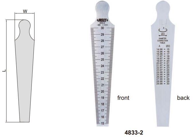 Dưỡng đo độ côn Insize 4833
