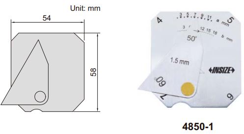 Thước đo mối hàn Insize 4850 2 Thước đo mối hàn Insize 4850