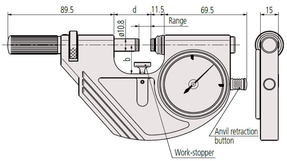 Panme đo ngoài đồng hồ Mitutoyo 107