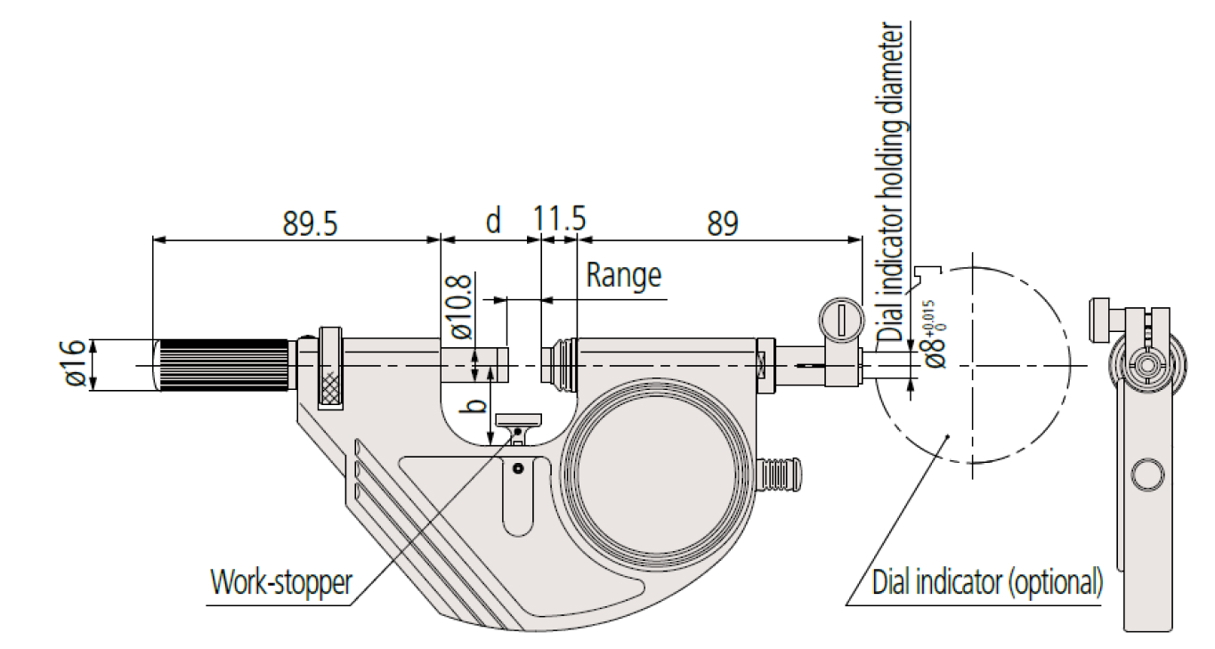 Panme đo ngoài đồng hồ Mitutoyo 107