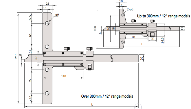 Thước đo sâu cơ khí Mitutoyo Series 527