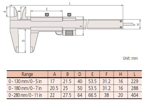 Thước kẹp cơ khí Mitutoyo bản tiêu chuẩn 530