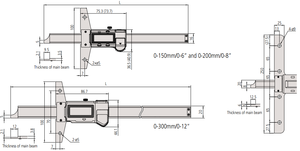Thước đo sâu điện tử ABSOLUTE Mitutoyo Series 571-262-20 2 Thước đo sâu điện tử ABSOLUTE Mitutoyo Series 571