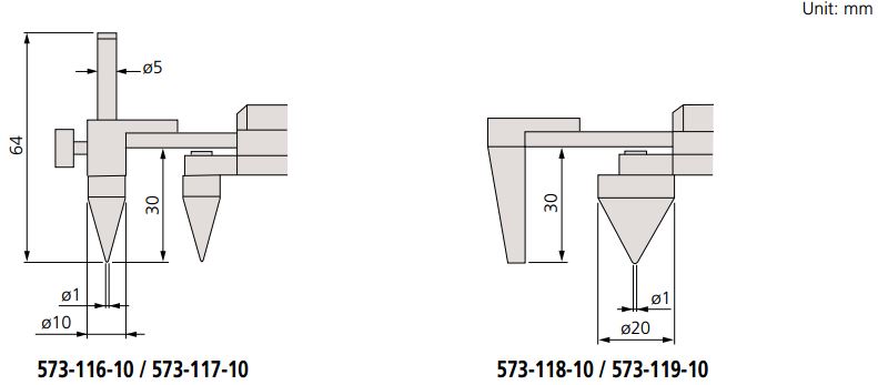 Thước kẹp điện tử mỏ ngược đo khoảng cách tâm Absolute Mitutoyo 573