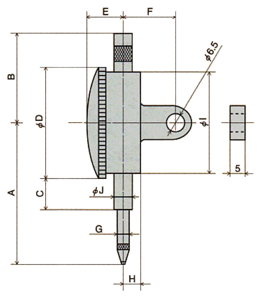 Đồng hồ so cơ khí loại tiêu chuẩn Peacock 57B 2 Đồng hồ đo chiều cao ren Insize 2232