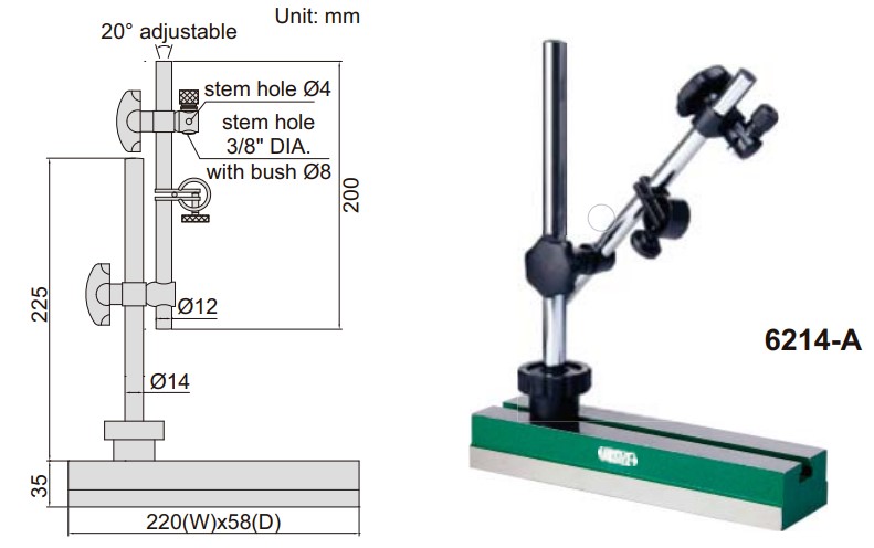 Đế gá vạn năng Insize 6214