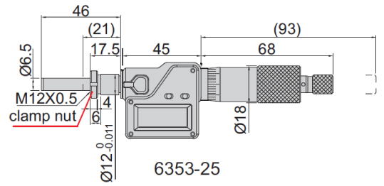 Đầu panme điện tử Insize 6353-25 2 Panme điện tử đầu nhỏ Insize 6353