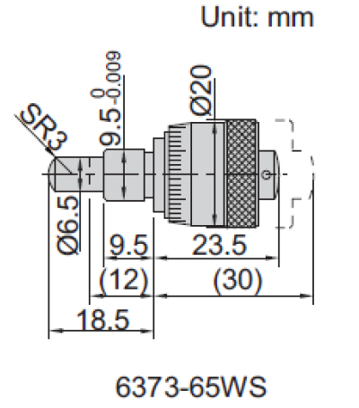 Đầu thước panme cơ khí cỡ lớn Insize 6373-65S 2 Panme đo thành ống Insize 3261
