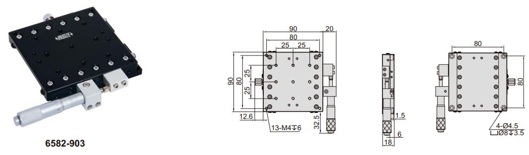Đế chỉnh trục X Insize 6582