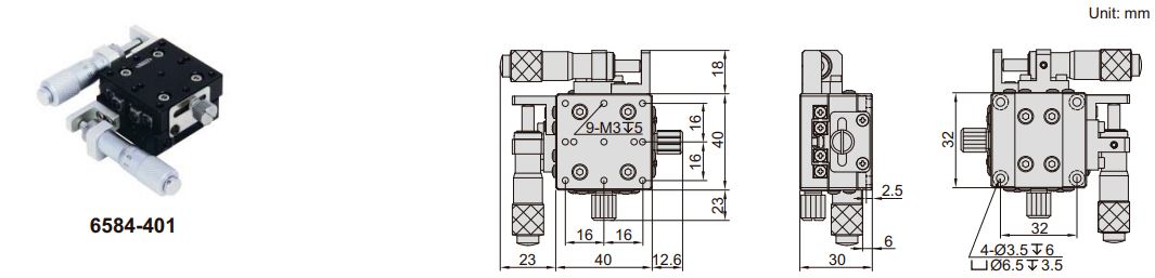 Đế chỉnh trục XY Insize 6584-602 2 Đế chỉnh trục XY Insize 6584