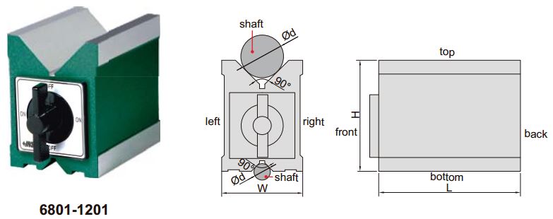 khối v từ tính 4 Khối V từ tính Insize 6801