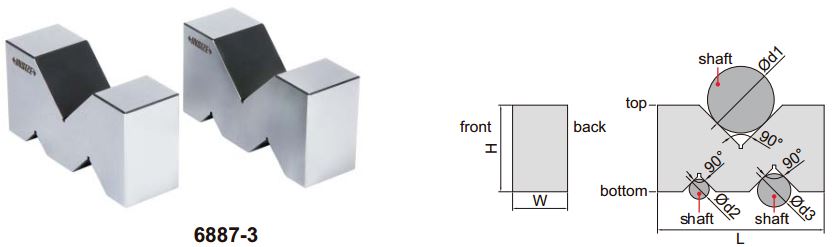 Bộ khối V (thép dụng cụ tôi cứng) Insize 6887