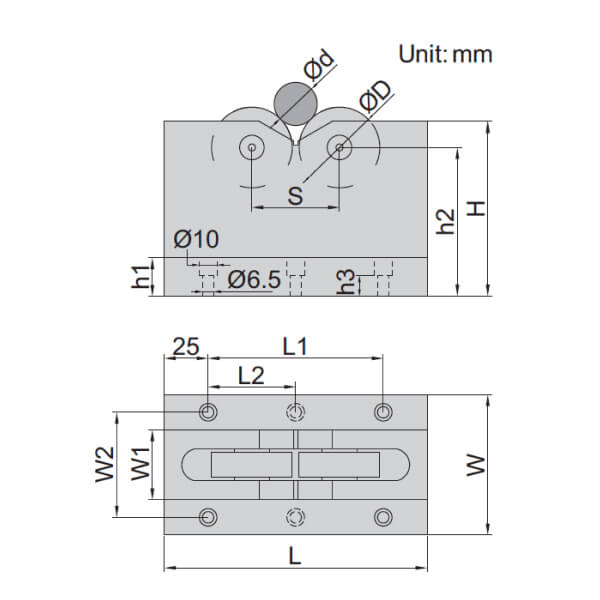 Bộ khối V có con lăn Insize 6888