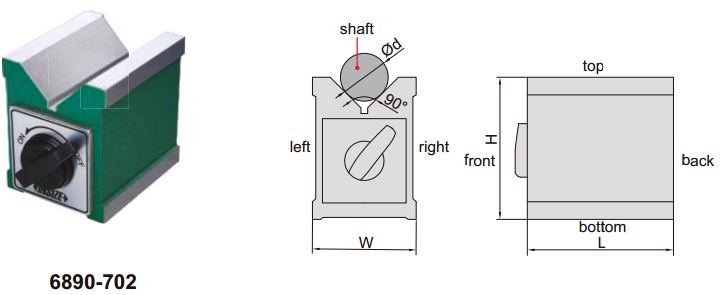 Khối V từ tính Insize 6890