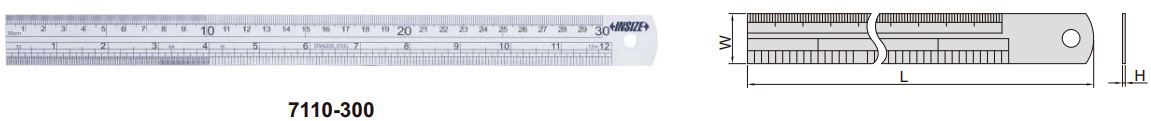 Thước thép Insize 7110-300 3 Thước thép Insize 7110