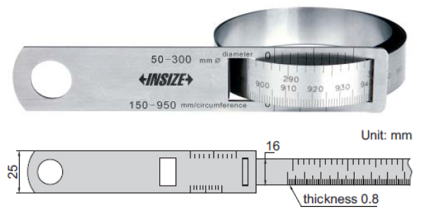 Thước đo chu vi Insize 7114-3460 3 Thước đo chu vi Insize 7114