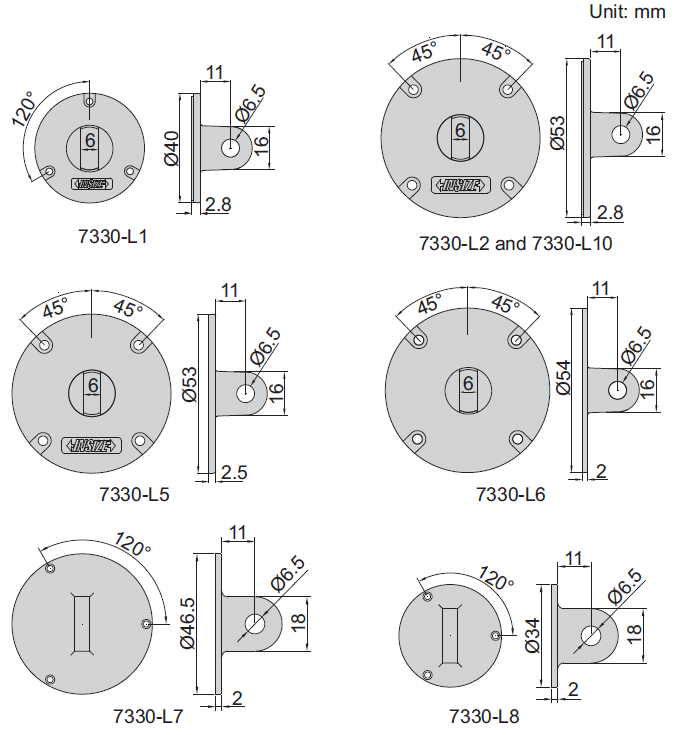 Nắp lưng có gá cho đồng hồ so Insize 7330-L8 4 Nắp lưng có gá cho đồng hồ so Insize 7330-L
