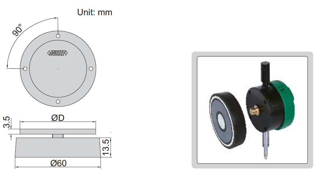 Nắp lưng dạng từ cho đồng hồ so Insize 7331-M2 3 Nắp lưng dạng từ cho đồng hồ so Insize 7331_M