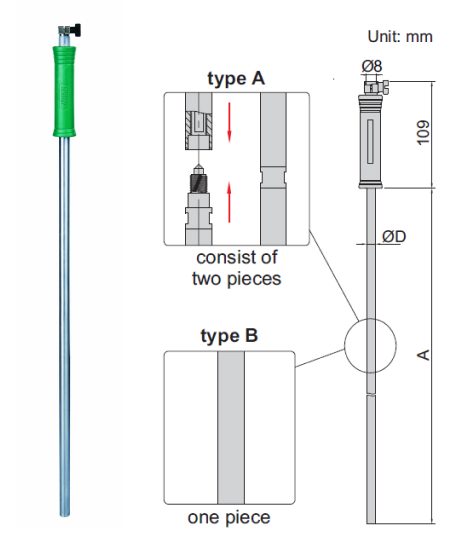 Tay cầm cho thước đo lỗ Insize 7351 loại dài