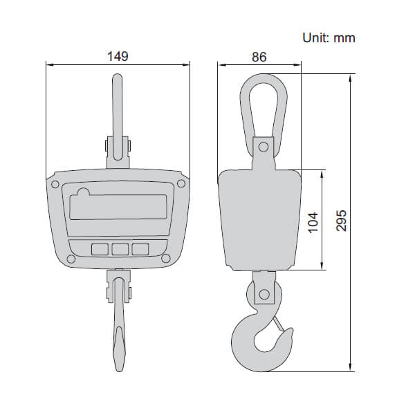 Cân treo điện tử Insize 8201-150KG 3 Cân treo điện tử Insize 8202 loại phổ thông