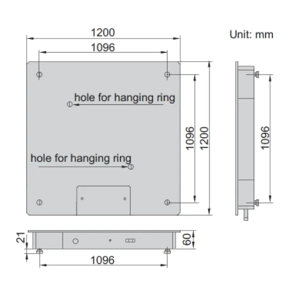 Kích thước của cân sàn điện tử Insize Kích thước của cân sàn điện tử Insize