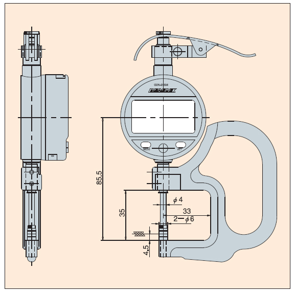 Đồng hồ đo độ dày điện tử Peacock