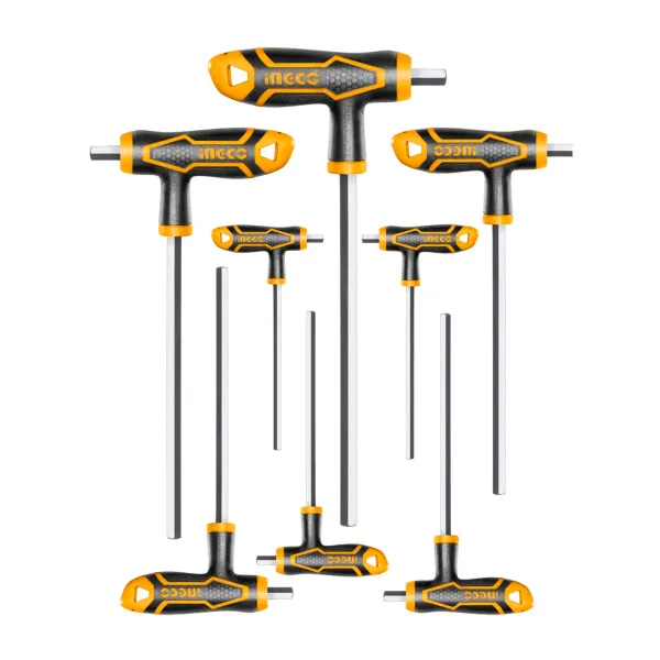 Bộ 8 chìa lục giác tay cầm chữ T INGCO