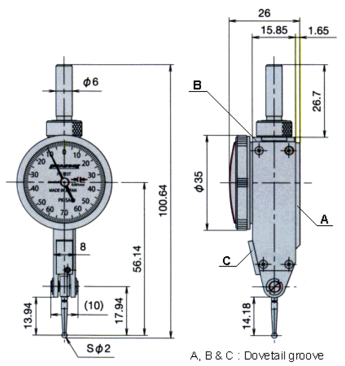 Đồng hồ đo chiều cao ren Insize 2232