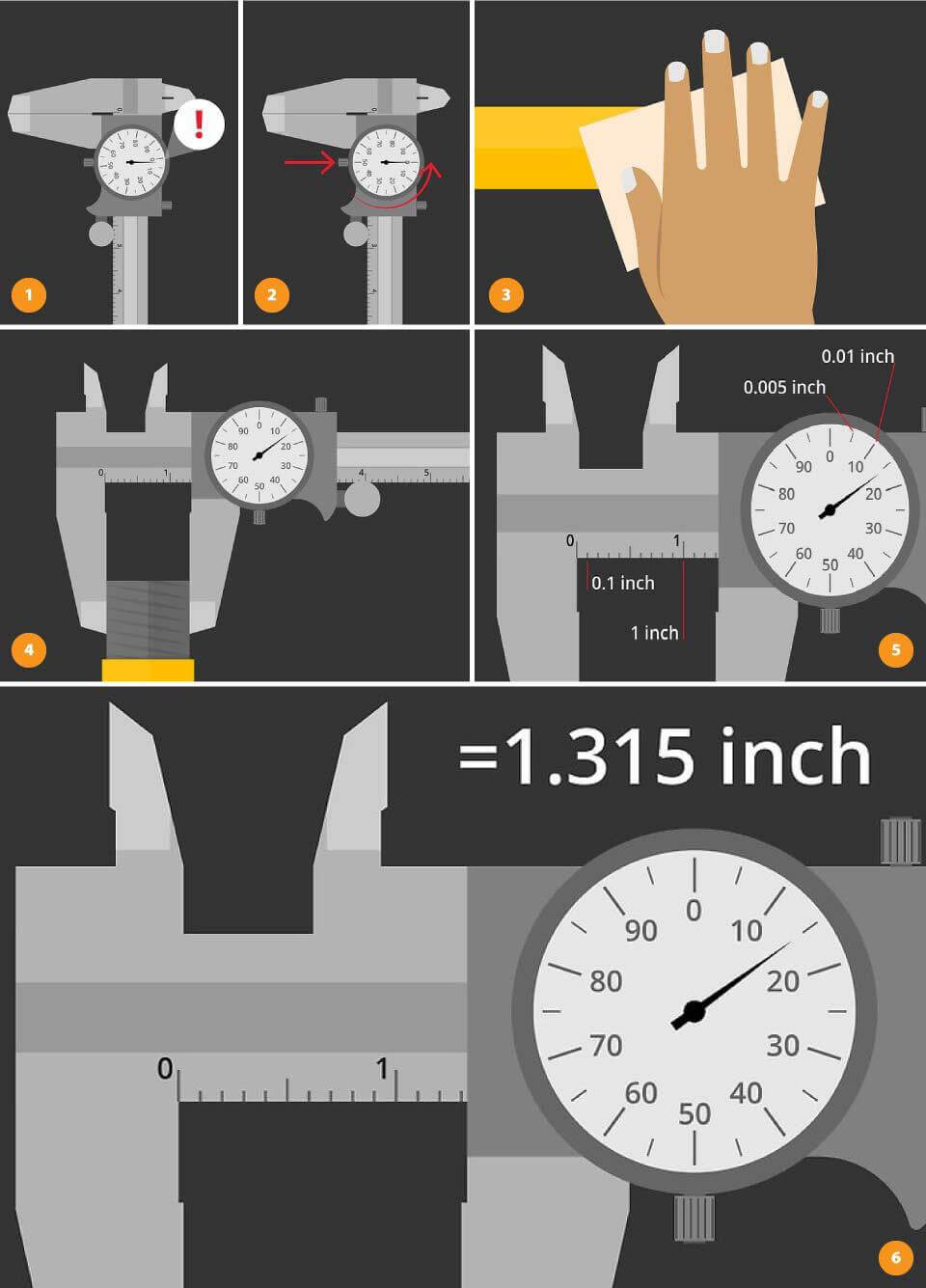 Các bước sử dụng thước cặp đồng hồ Các bước sử dụng thước cặp đồng hồ