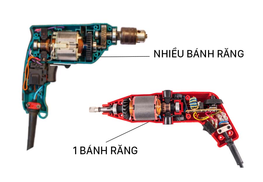 Máy khoan cầm tay một bánh răng vs nhiều bánh răng